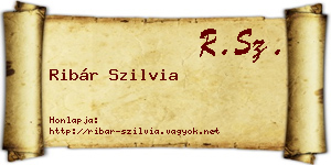 Ribár Szilvia névjegykártya