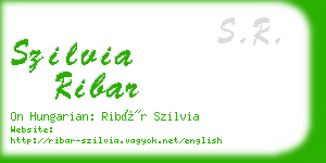szilvia ribar business card